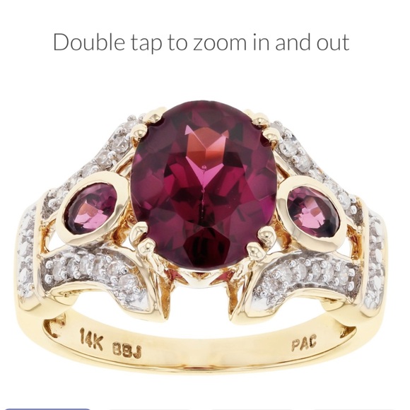 NEW 14K 4.3 gm SOLID GOLD Raspberry Rhodonite
Garnet White Diamond 3.2… - Picture 8 of 11